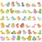 Wrapables Waterproof Vinyl Stickers for Water Bottles, Laptop, Phones, Skateboards, Decals for Teens, 100pcs Cute Dinos